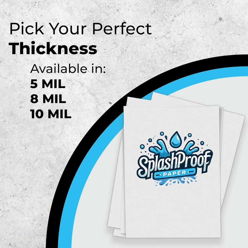 SplashProof Printer Paper - 8.5" x 11", 5 Mil Waterproof Paper, Laser Printer & Copy Machine Compatible (8.5" x 11" - Letter, 25 Sheets) - Image 4